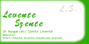 levente szente business card